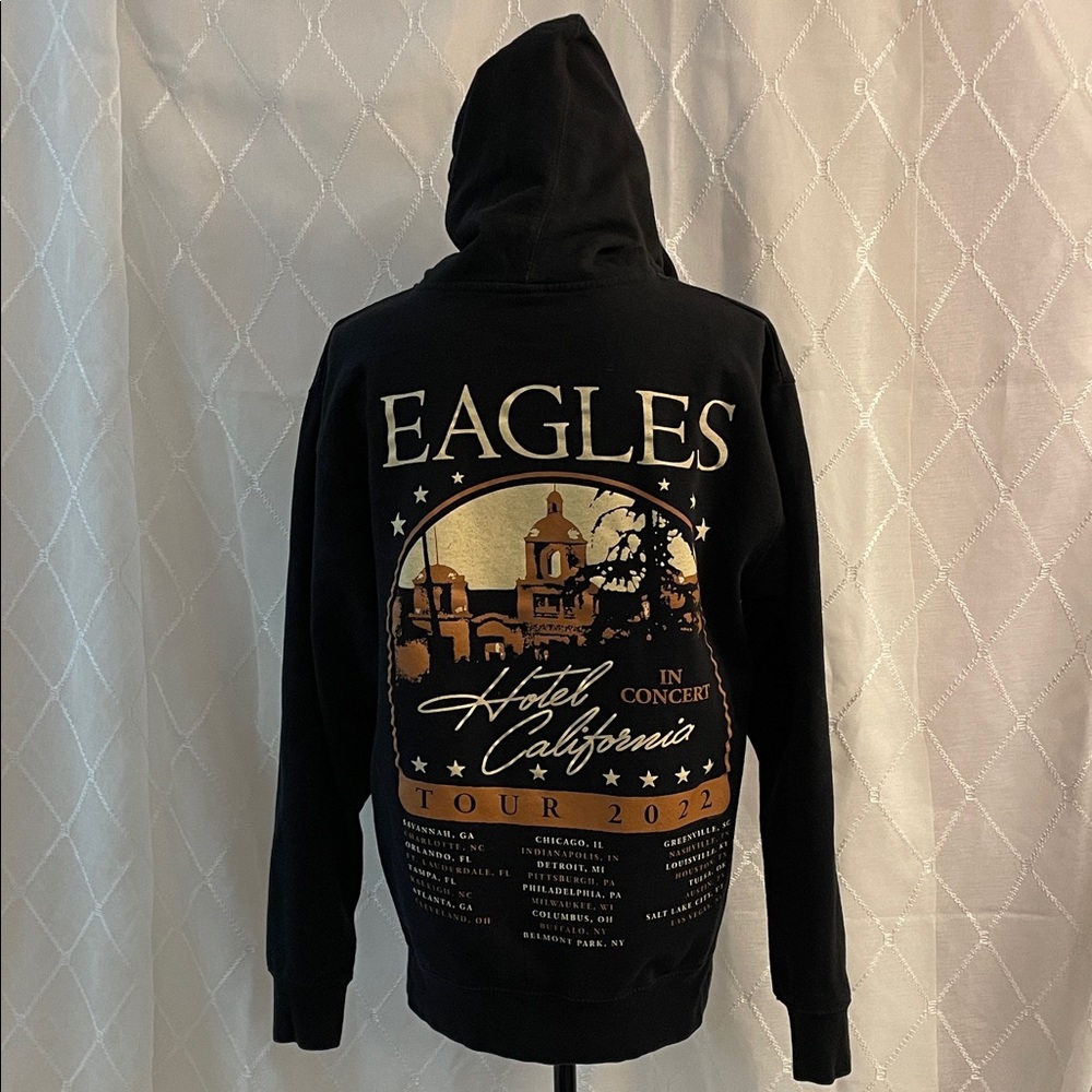 Eagles Hotel California Tour 2022 Black Hoodie Men’s Size Medium Oversized